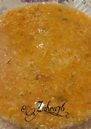 عکسی از دستور سوپ مرغ و پرک گندم