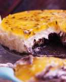 Tarta fresca de yogur y maracuyá con base de oreo