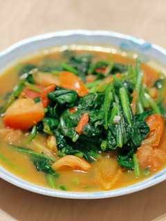 蕃茄炒菠菜 的食譜成品照片