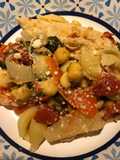 Pasta with Garbanzo,Spinach and Chicken
