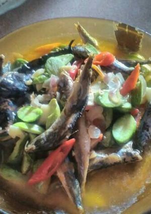Foto resep Ikan asin rebus oseng pete