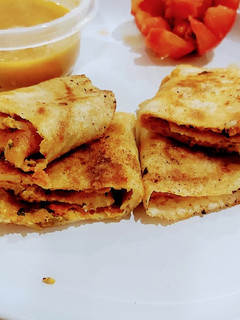 A picture of Egg masala dosa.