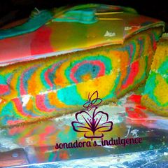 #bakecake multicolored marble birthday cake A picture of #bakecake multicolored marble birthday cake.