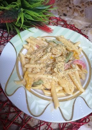 صورة لوصفة معكرونة بكريمة الطبخ