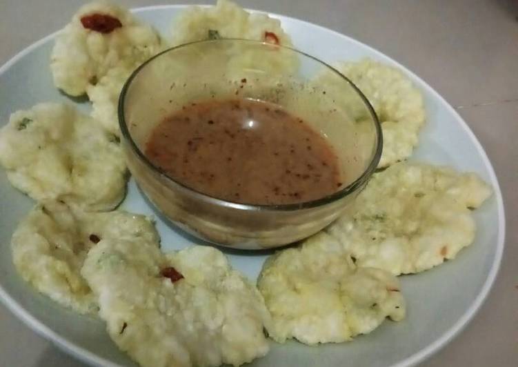Cireng sambel kacang simple