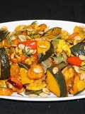 Vegetales asados con romero y semillas de zapallo kabosha