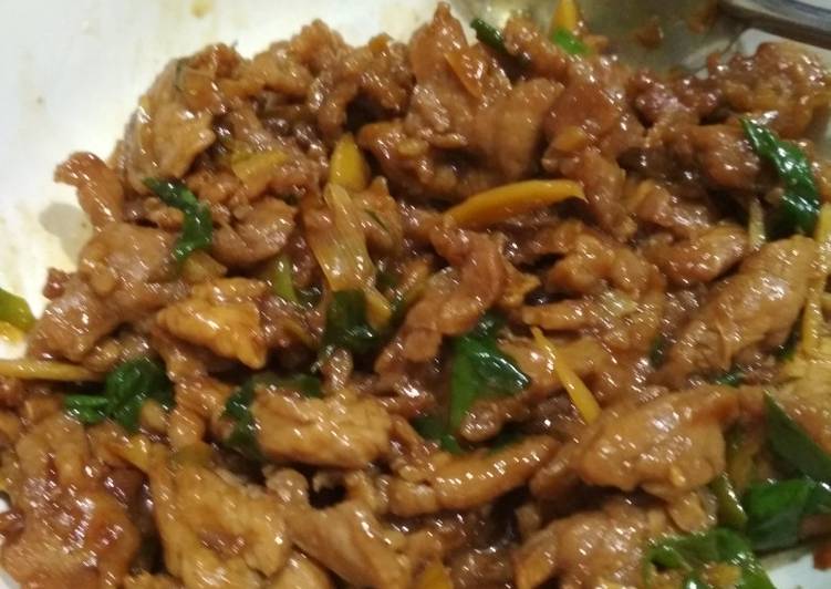 Cara Gampang Menyiapkan Chinese Pork and Ginger stir fry a.k.a Tumis Daging Babi Jahe Anti Gagal