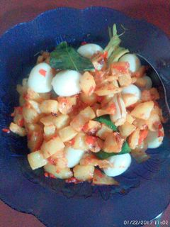 Foto resep Sambel goreng kentang + telur puyuh