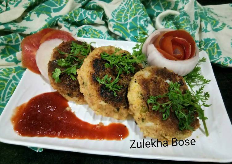 Recipe: Perfect Upma and peas kabab