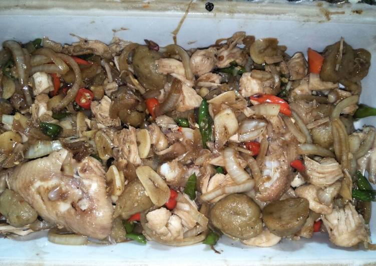 Tumis Ayam Bakso Saus Lada Hitam