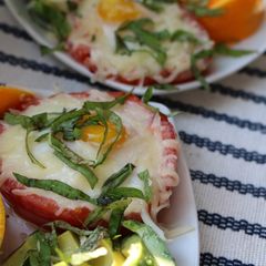 A picture of A breakfast take on Petit Farcis.