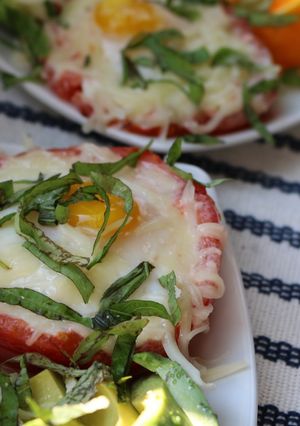 A picture of A breakfast take on Petit Farcis.