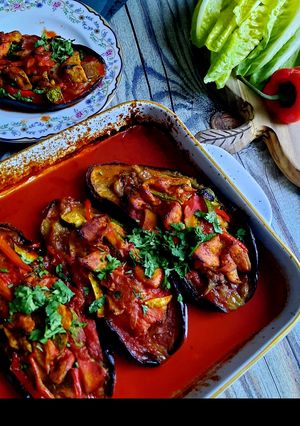 صورة لوصفة محشي باذنجان بحشوة كوسا