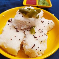 Rava dhokla A picture of Rava dhokla.