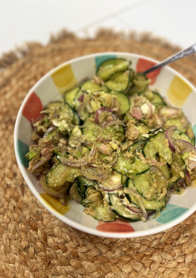 Una foto de Ensalada de pepino en tarro viral Tik Tok