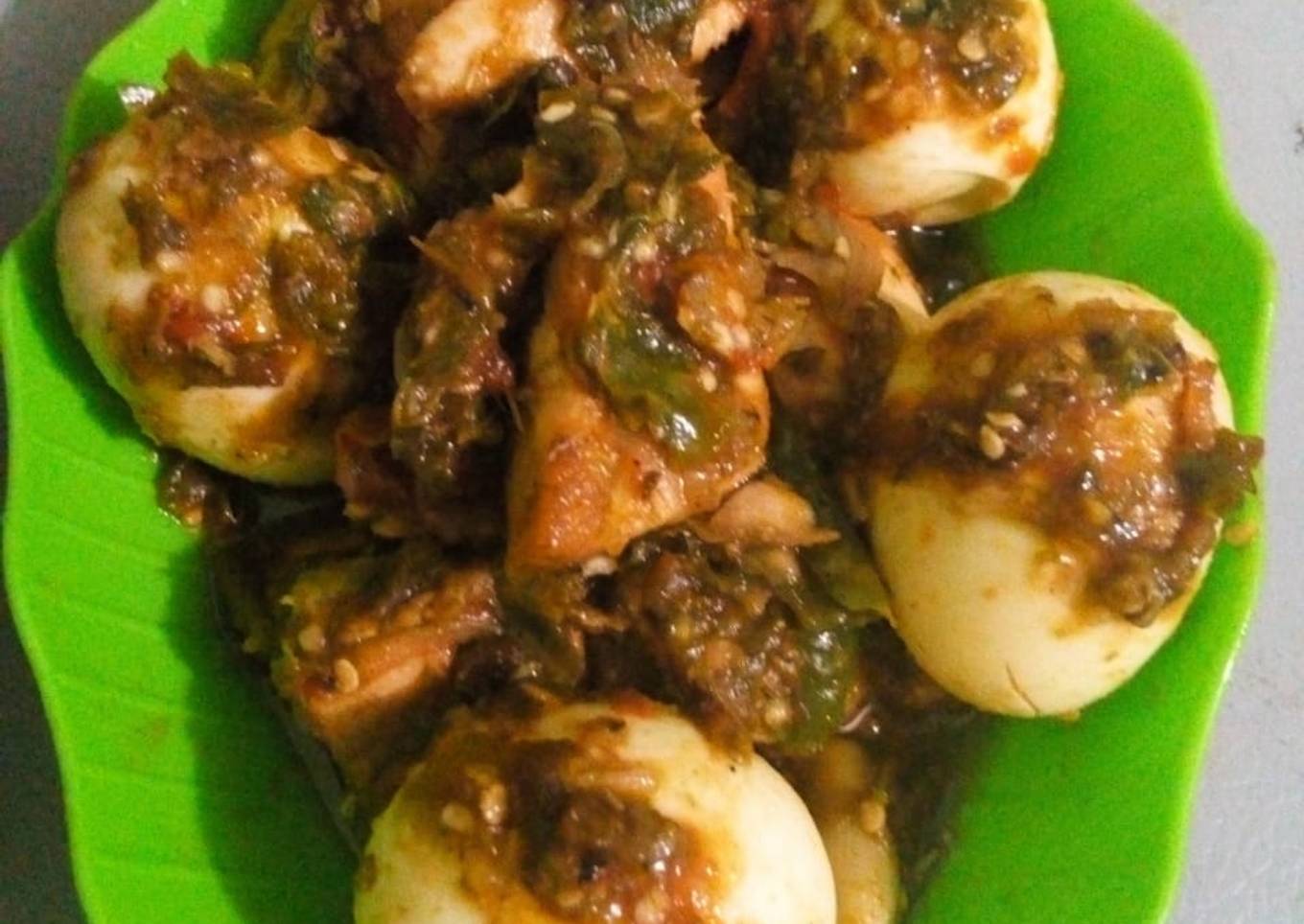 Balado sambal ijo pindang kereut dan telor