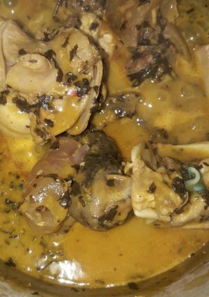 A picture of Bitter leaf soup.