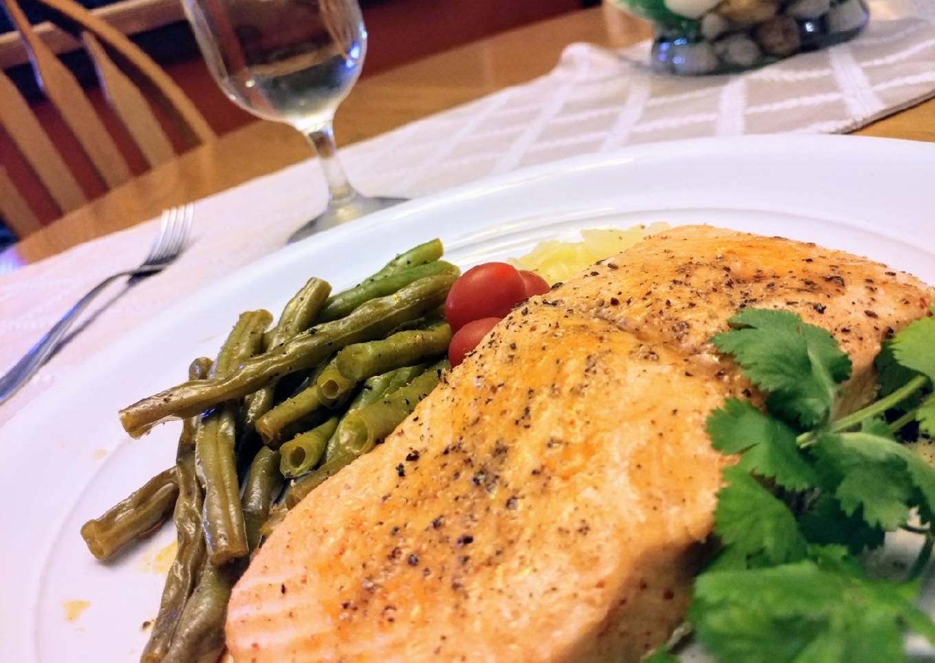 Sweet & Spicy Salmon w/Green Beans
