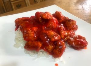 Una foto de Pollo a lamango y chamoy con el toque Sonorense