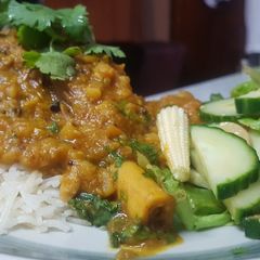 A picture of Lentil lamb shank.