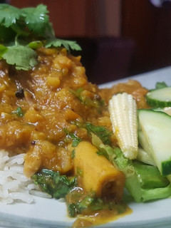 A picture of Lentil lamb shank.
