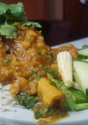 A picture of Lentil lamb shank.