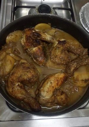 صورة لوصفة صينيه الفراخ 🐓🐔 بالبصل المكرمل والبطاطس