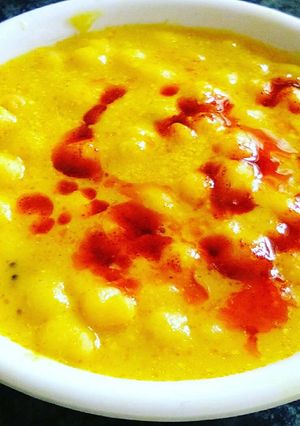 A picture of Boondi ki kadhi.
