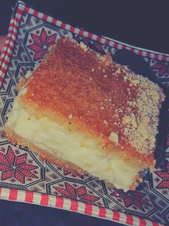 صورة لوصفة بسبوسة القشطة 🤤