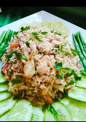 A picture of Khao Pad (Thai Fried Rice).