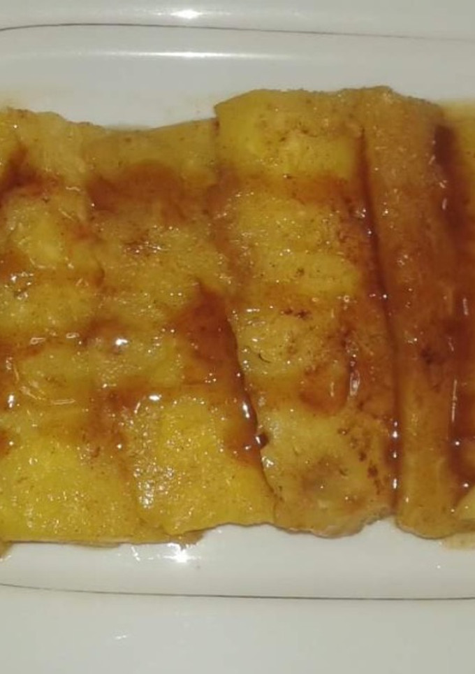 Una foto de Piña caramelizada al ron (guarnición para cerdo o postre)