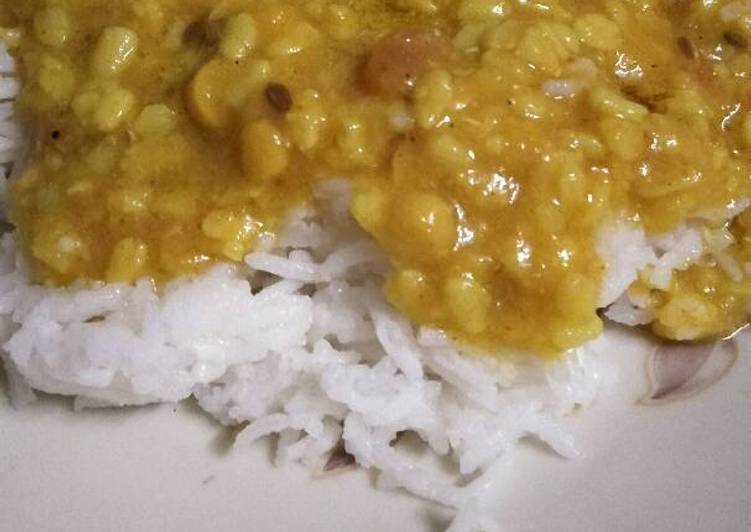Urad chana dal and white rice