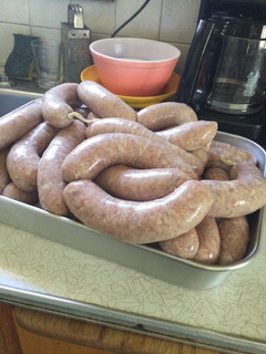 A picture of Homemade German Bratwurst.