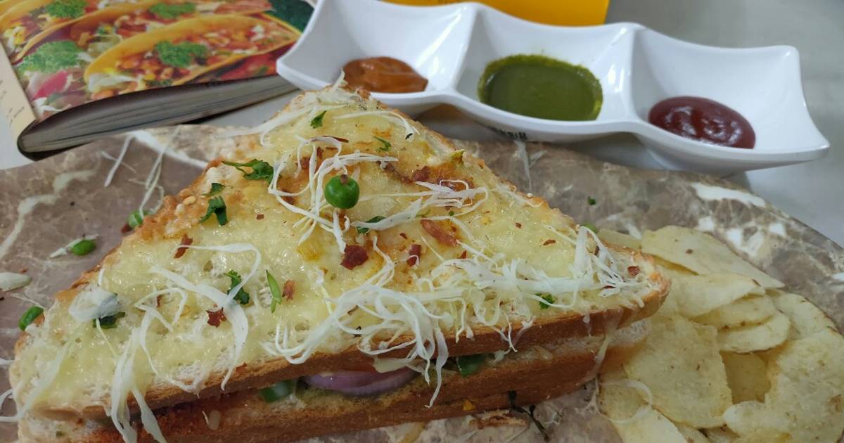 बेक्ड ग्रिल्ड सैंडविच(Baked Grilled Sandwich recipe in Hindi) रेसिपी