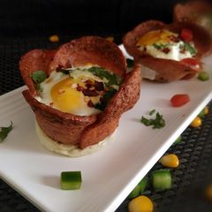 A picture of Cheesy Salami egg cup.