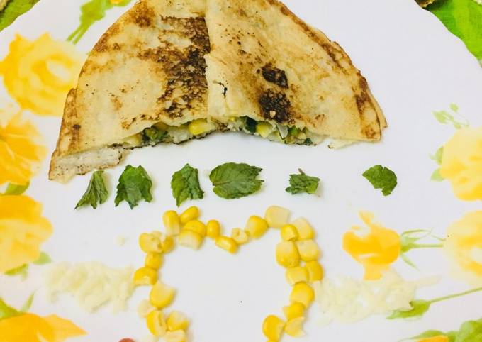 Easiest Way to Make Favorite Corn spinach cheesy dosa