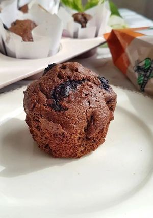 Una foto de Muffins de café y arándanos