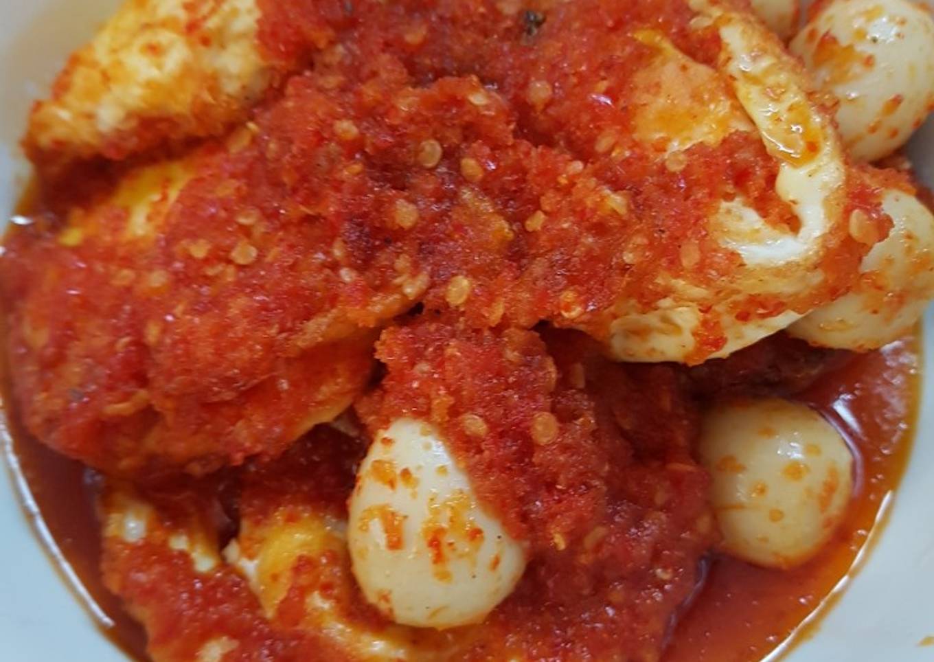 Resep Telur ceplok balado simpel Anti Gagal