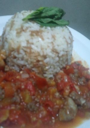 صورة لوصفة رز وبندورا على طريقتي