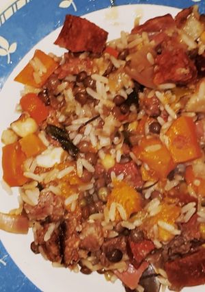 Una foto de Arroz Con Lentejas