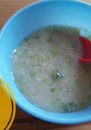 Foto resep MPASI bubur nasi+tempe+buncis+brokoli+wortel