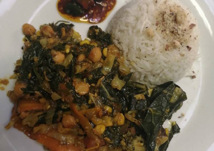 Spinach, chickpea curry with Asian coconut milk