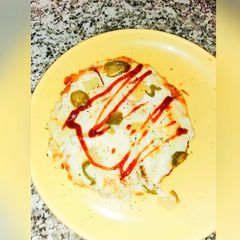Burger style Bun pizza A picture of Burger style Bun pizza.