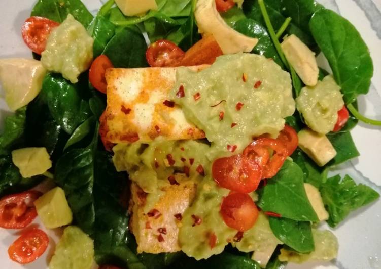 Steps to Make Any-night-of-the-week ASH Salad (avacado,halloumi,sweetpotato)