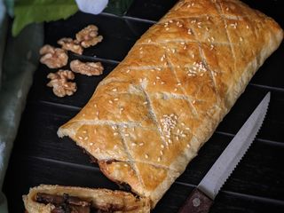 Mushroom Wellington with Garlic and Walnuts