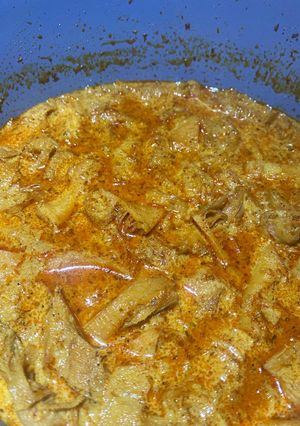 Hình của món Lòng bò xào cà ri.