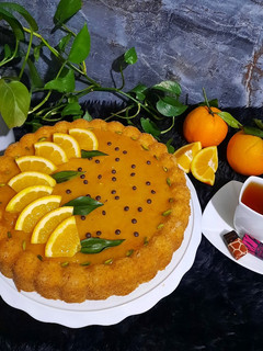 عکسی از دستور کیک پرتقالی با سس پرتقالی (ولادت امام حسین ع)