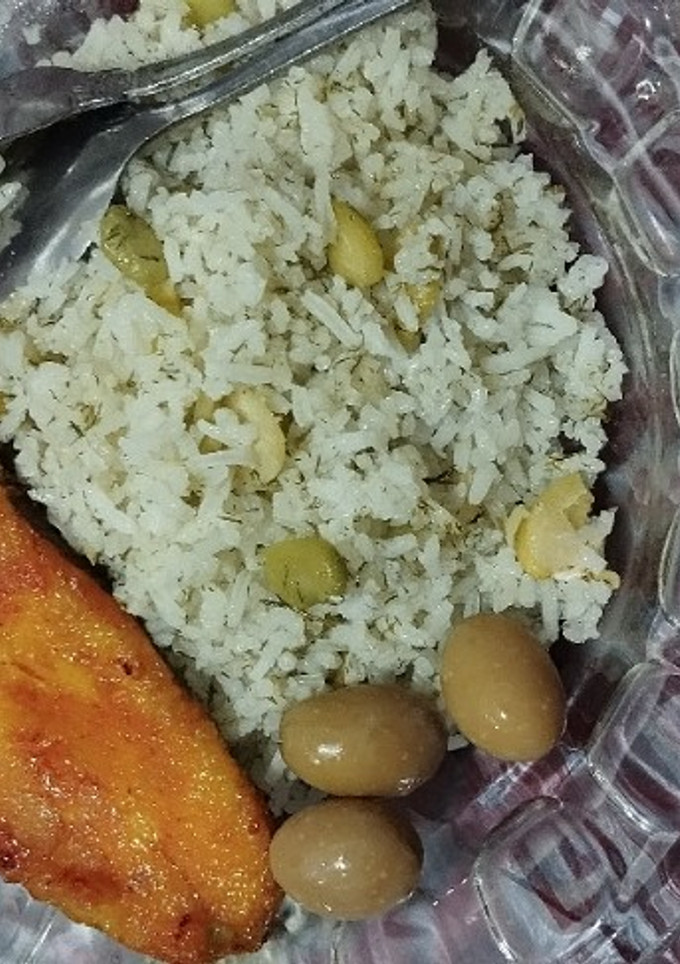 عکسی از دستور باقالی پلو با ماهی سالمون