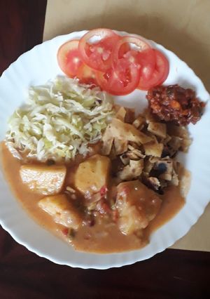 A picture of Coconut - Potato stew#festivedishcontestkakamega#authorsmarathon.