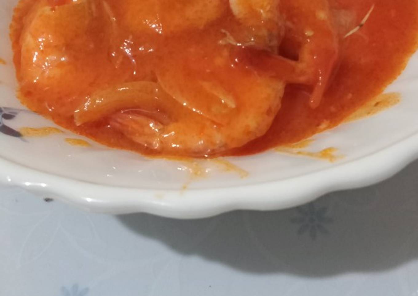 Udang saus pedas asem manis(padang)